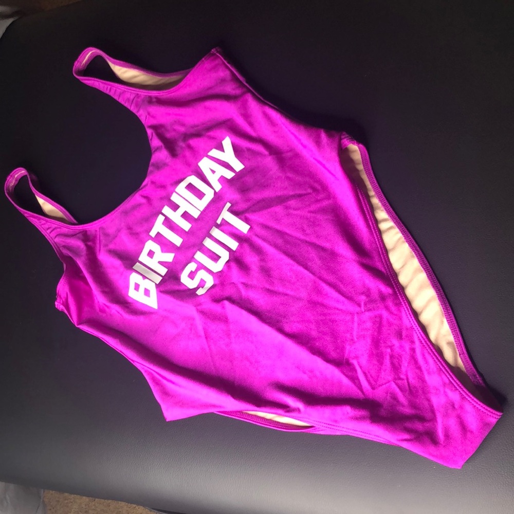 Pink “Birthday Suit” One piece